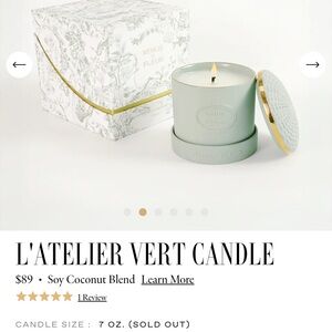 L'Atelier Vert Candle by Venus Et Fleur - Sage Green